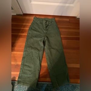 olive green utility pants size 00
